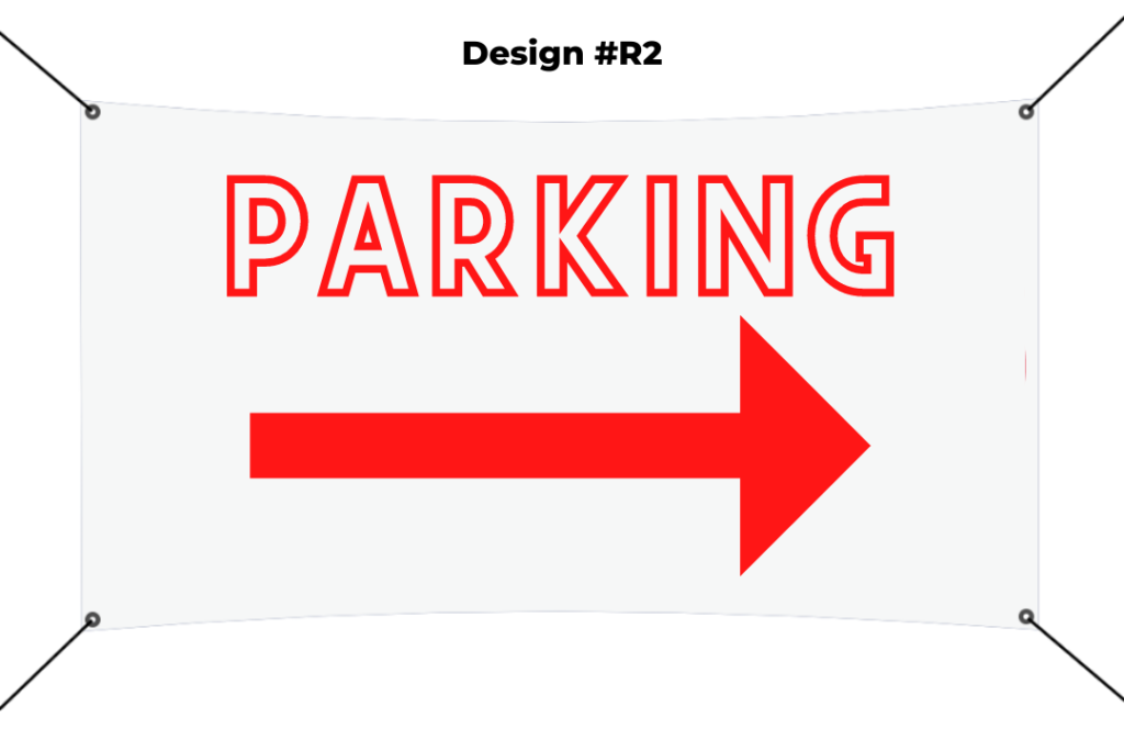 custom vinyl banner printing template - parking red