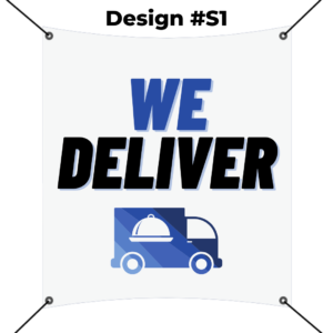 custom square banner printing template - we deliver blue