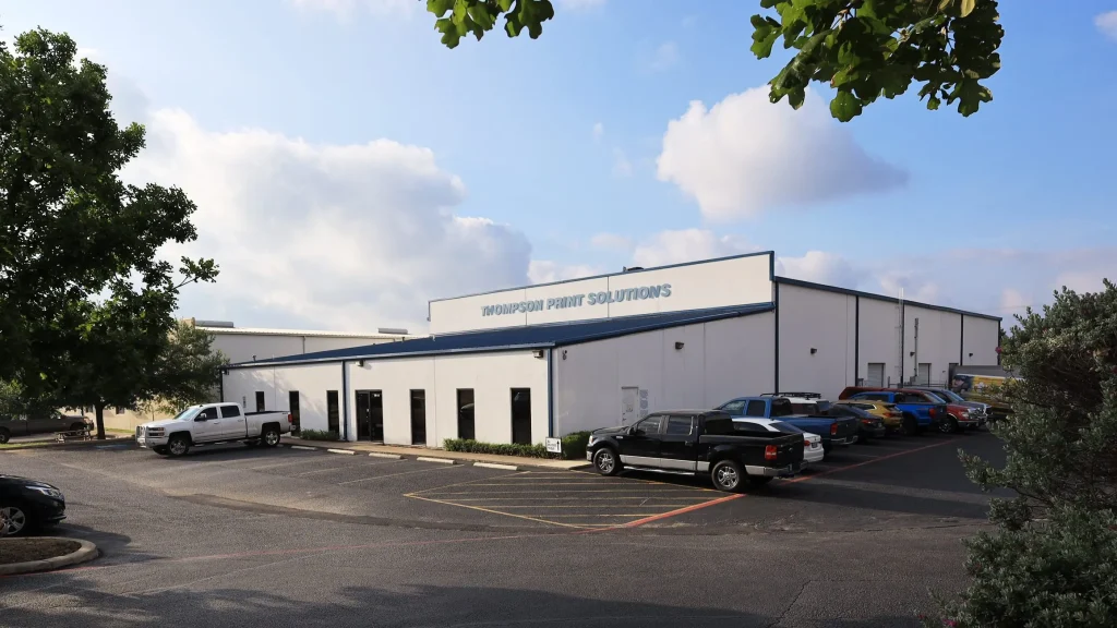 Exterior of Thompson Print Solutions, a commercial printing company located in San Antonio, Texas